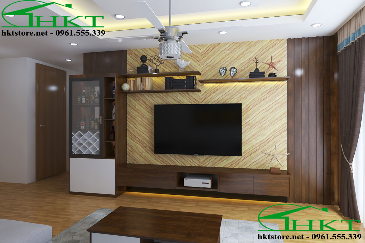 Mẫu thiết kế kệ tivi phòng khách KTV1